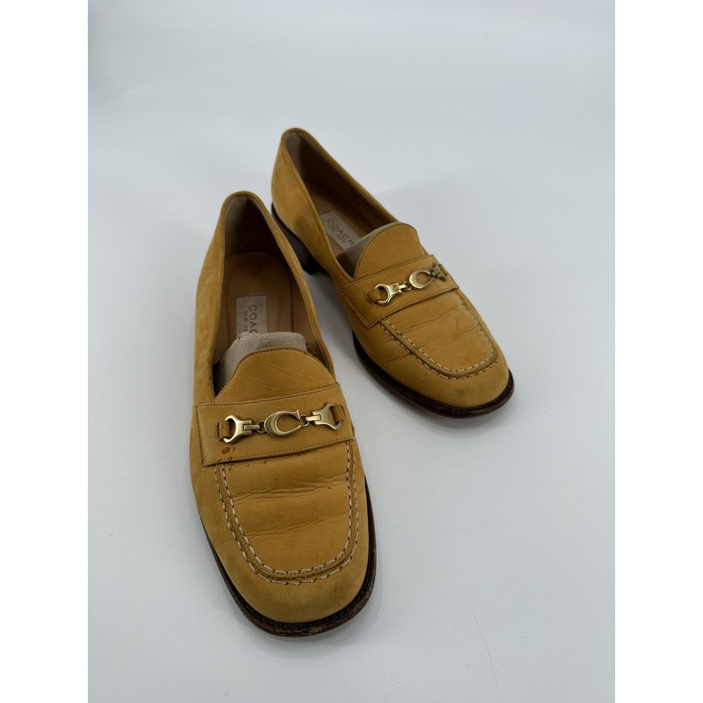 VINTAGE COACH LOAFERS WOMEN'S SIZE 8B MADE IN ITALY YELLOW (J410)